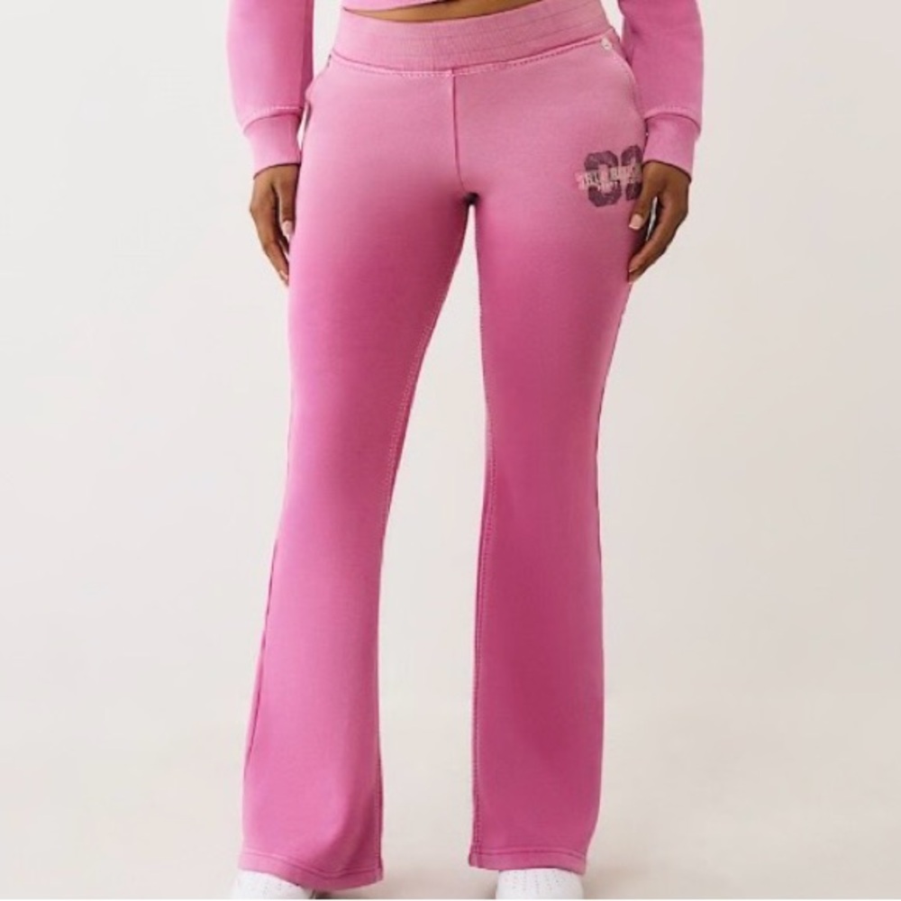 WOMENS TRUE RELIGION WASHED BIG T BOOTCUT SWEATPANTS SIZE MEDIUM